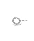 100 Count Stainless Steel Split Lock Washers M10 Spring Deck Fasteners showing a 1.5cm diameter washer viewed from above.
