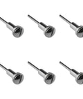 Set of six One Eighth Inch Cut Off Wheel High Speed Steel Screw Mandrel Shank Holder Rotary Tool Bit Set for cutting metal.
