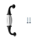 Black And White Ceramic Dresser Drawer Pulls 10 Pack Cabinet Hardware 4.48 Inch Length 114mm Overall With 3.78 Inch Hole Center 96mm Antique Style Handles