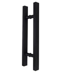 Beefy Black Stainless Steel Door Hardware Set With Square Tube Handle For Glass And Wood Doors Including Push Pull Sliding And Barn Doors Seven Size Options 500x300mm With Rubber Gasket Protection For Glass Surfaces.
