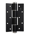 Heavy Duty Hydraulic Door Closer With Aluminum Buffer Hinge Silent Soft Close Design Hidden Multi Function Cabinet Hardware Automatic Self Closing Zero Drag Smooth Glide Two Piece Set, black hinge with multiple mounting holes.