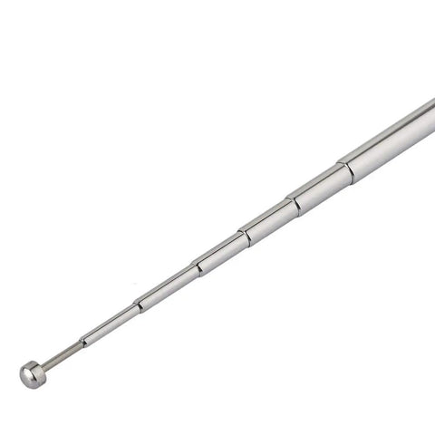 Telescopic 7-Section Antenna 74cm AM FM Replacement For Indoor Portable Radios Home Stereo And TV Tuner, stainless steel close-up