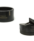 Slug Splitting Conduit Punch Die for Hydraulic Knockout Driver, 1-1/4 Inch Fitting, shown disassembled on white background