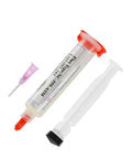 No Clean Flux Gel Paste for Soldering with Needle Dispensing Tool 559 ASM, syringe and needle shown