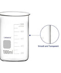 Borosilicate Glass Beaker Set With Graduated Griffin Low Form Beakers In Five Sizes 50 mL 100 mL 250 mL 500 mL And 1 L Pro Grade Lab Gear