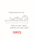 Diagram of 10 Pack Spring Hitch Cotter Hair Pins And White Zinc Plated Retaining Wire Clips For Trailers And Equipment, Size M3 5x75mm