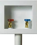 Quadtro Washing Machine Outlet Box With Pex Tail Piece And Single Lever Valve, 2 Inch Hub, Lock And Load Mounting