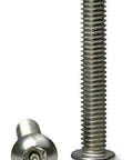 Tamper Proof Security Screws With Pin Drive T-40 Button Head, 18-8 Stainless Steel, 5/16-18 x 2 Inches, close-up view