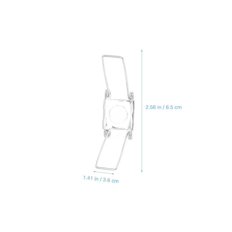Image showing single clip from 20 Pack Iron Lampshade Spring Clips For Easy Installation And Secure Fixation with measurements.