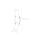 Single clip from 20 Pack Heavy Duty Lampshade Spring Clips For Ceiling Lights with dimensions marked