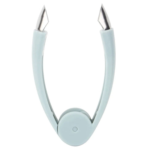 V Shape Fruit Core Remover And Strawberry Huller Stainless Steel Kitchen Gadget With Ergonomic Non Slip Handle Blue