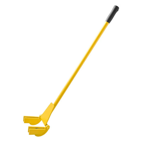 Pallet Buster Tool With 41 Inch Carbon Steel Handle Heavy Duty Wrecking Pry Bar Articulating Head For Non Damaging Wooden Pallet And Deck Removal Fast Easy Pallet Removal Perfect For Quick Deck Board Removal And Reuse, yellow handle