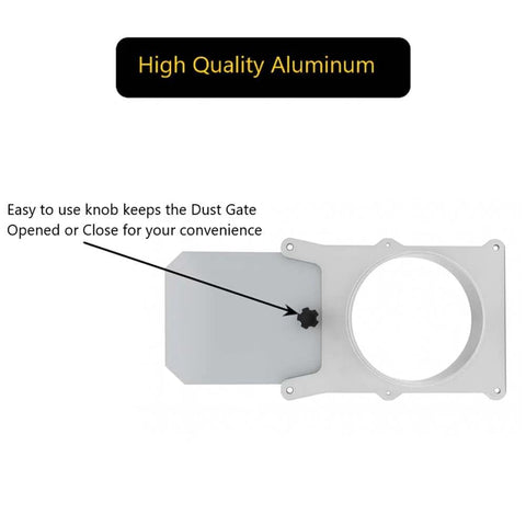 Big Horn 11436 four-inch aluminum blast gate for vacuum/dust collector with adjustment knob
