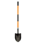 Heavy Duty 57 Inch Digging Shovel With Fiberglass Handle And Round Steel Head Closed Back Design Prevents Debris Buildup And Rust