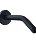 Solid Brass 8 Inch Matte Black Shower Arm With Flange Replacement Anti Leak Ceiling Wall Mounted Bend Durable Metal