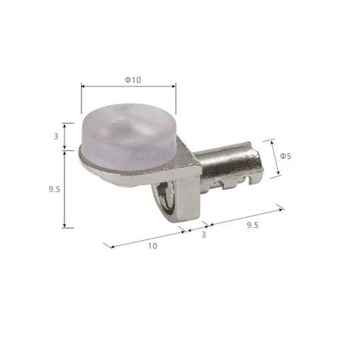 Beefy Heavy Duty Shelf Support Pins with removable glass shelves pegs and silicone bumpers for cabinets and wall mount use.