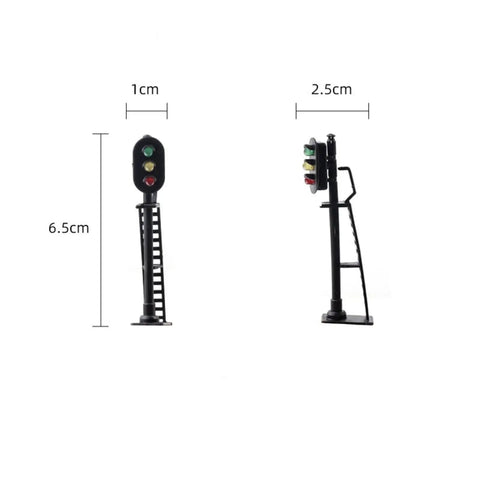 Badass 5 Piece Ho Scale 3 Light Block Signal Set Hella Durable Brass Prewired LED Railroad Lights With Red Yellow Green Bulbs 6.5cm Height For Model Trains 12V To 18V Powered Sick Upgrade For Any Layout Setup Totally Ready To Rock