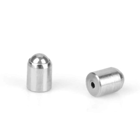 Heavy Duty 304 Stainless Steel Ball Plungers 20 Pack 2Mm X 3Mm Cabinet Latches showing two steel ball plungers, shiny surface and rounded top.