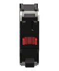 Front view of Harmony XB4 Single Contact Block for industrial machines and control panels, 1NC screw clamp terminal.