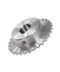 Heavy Duty 04c Stainless Steel Roller Chain Sprocket With 32 To 40 Teeth For Industrial Drive Systems featuring a shiny steel build and bore hole.