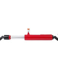 Sturdy 26 Inch Long 10 Ton Hydraulic Pull Back Ram Jack For Porta Power Frame Machine Repair, red with rotating hook.