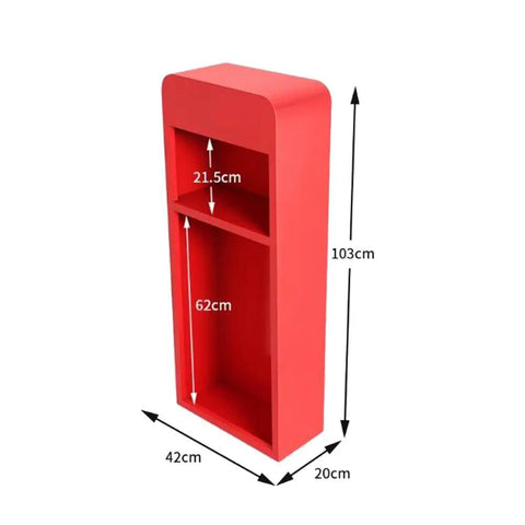 Hella Tough Stainless Steel Fire Extinguisher Cabinet With Double Storage Slot For Two Masks Rust Resistant, 103cm tall, 42cm wide.