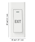 Door Release Push To Exit Button, Surface Mounted, Resettable NO/COM Switch For Access Control, 89mm By 40mm Panel, 250V 16A