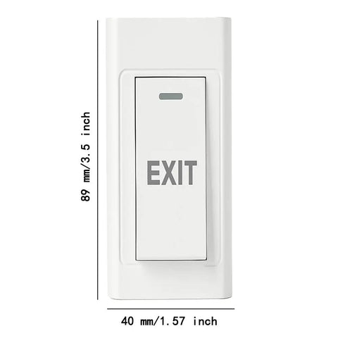 Door Release Push To Exit Button, Surface Mounted, Resettable NO/COM Switch For Access Control, 89mm By 40mm Panel, 250V 16A