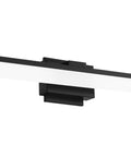 Palmital 1 Light Modern Vanity Light Wall Sconce With Dimmable LED Mirror Lighting For Bathroom In Matte Black And Satin Glass 23 Inch