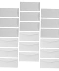 Blank White Invitation Envelopes 40 Pack With 20 Top Opening And 20 Side Opening Flaps displayed in rows.