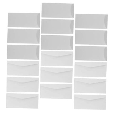 Blank White Invitation Envelopes 40 Pack With 20 Top Opening And 20 Side Opening Flaps displayed in rows.