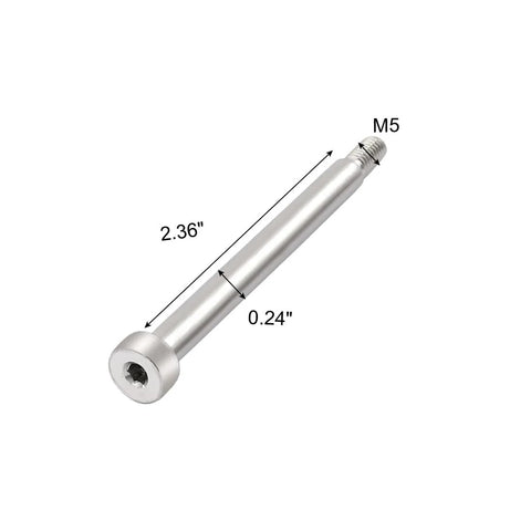 Premium 304 Stainless Steel Hex Socket Shoulder Bolts Set 6mm Shoulder Diameter 60mm Shoulder Length M5 Thread 5 Pack Built For DIY Projects Machinery And Metal Work Heavy Duty Strength