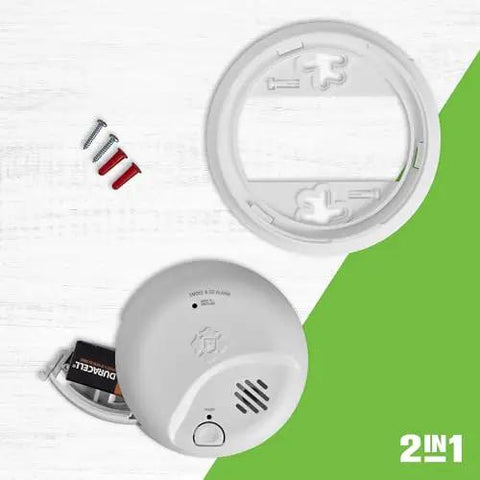 2 In 1 Smoke And Carbon Monoxide Alarm With Battery Power, Test And Silence Button, Real Talk Precision Detection, Home Safety SMICO100