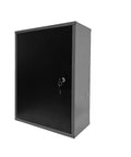 Wall Mounted Metal Storage Cabinet Lockable For Garage, Two Removable Shelves, Keeps Small Items And Medicine Bottles Safe, Sleek Black And Grey Finish, Easy Mount, Anti Theft Locking System