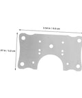 5 Piece Cabinet Hinge Plates Repair Kit for Kitchen Cabinets Easy Install showing single silver plate dimensions 3.54x1.97 inches