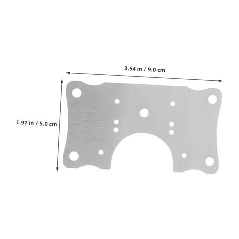 5 Piece Cabinet Hinge Plates Repair Kit for Kitchen Cabinets Easy Install showing single silver plate dimensions 3.54x1.97 inches