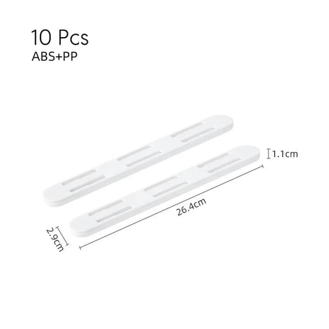 Quiet Drawer Slides With Punch Free Install Side Mount Rails For Cabinets, 10-pack ABS PP, 26.4cm x 2.9cm x 1.1cm