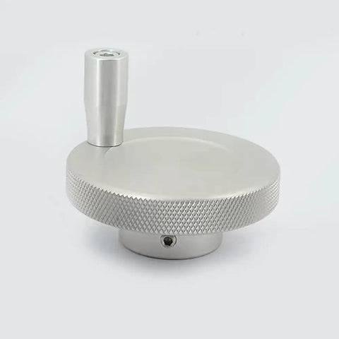 Compact 1 Pc Aluminum Alloy Knurled Handwheel For Rocker Machine Tool Adjustment Featuring Smooth Grip Non-slip Surface With 80mm Outer Diameter And 14mm Aperture For Precision Handling. silver aluminum knurled handwheel with lever and set screw