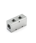 Two Way Four Port Air Manifold For Compressors Handy Pneumatic Air Distribution Block aluminum block view