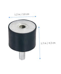 Heavy Duty Round Rubber Vibration Damping Mounts Four Pack Rock Solid Anti Shock Isolation Pads for Air Compressors, 1.2 in x 1.7 in