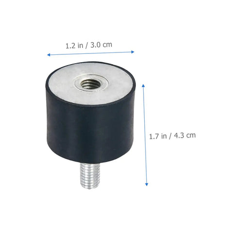 Heavy Duty Round Rubber Vibration Damping Mounts Four Pack Rock Solid Anti Shock Isolation Pads for Air Compressors, 1.2 in x 1.7 in