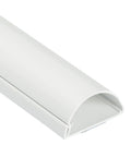 Half Round TV Wire Hider Cord Cover With Hinged One Piece Raceway 2" Wide White with rounded top view