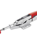 Heavy Duty Toggle Clamp 35mm Span Gray And Red, 2,500N Clamping Force, 0.2kg Weight, Quick Action Jig Clamp For Woodworking And Metalworking, Adjustable Lever For Secure Hold, gray metal lever clamp