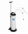 Easy Grip Hand Operated Oil Pump For Quick Engine Fluid Extraction With Suction Hose and manual action shown with three flexible hoses.