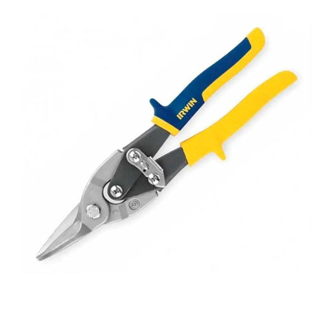 Straight Cut Aviation Snips With Compound Cutting Action, Textured Grips And Easy Close Latch, Pro Touch Comfort For Less Twisting