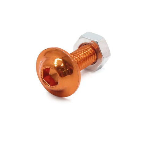 Orange Aluminum Alloy M6 Hex Socket Head Bolts And Nuts Set For Motorcycle, 6mm Thread, 20mm Length, lightweight bolt and nut