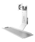 Industrial Monitor Mount And Keyboard Tray Featuring Slick Multi Angle Swivel Arm With Foldable Design For Zero Sweat Setup And Ultimate Clean Desk Flex In Your Premium Work Space Setup, heavy duty metal construction.