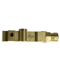 PowerWorks PV4 brake proportioning valve, brass, side view for disc/disc brake system