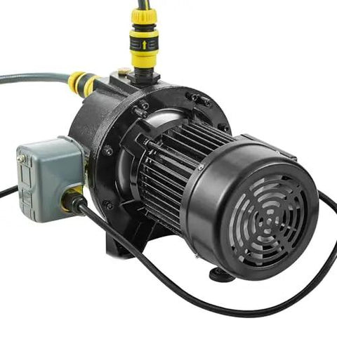 115 Volt Shallow Well Jet Pump 1 HP Heavy Duty Cast Iron Irrigation Water Pump with IPX4 waterproof rating, side view