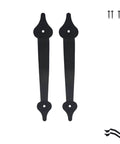 2 Pack 11 Inch Heavy Duty Steel Barn Door Handle With Unstoppable Grip For Gates Sheds And Cabinets Matte Black Pull Powerhouse Design Includes Screws For Easy Assembly, showing two matte black handles and screws on white background.